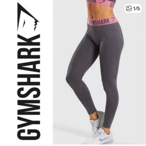 Gymshark Gray and Pink Activewear Leggings